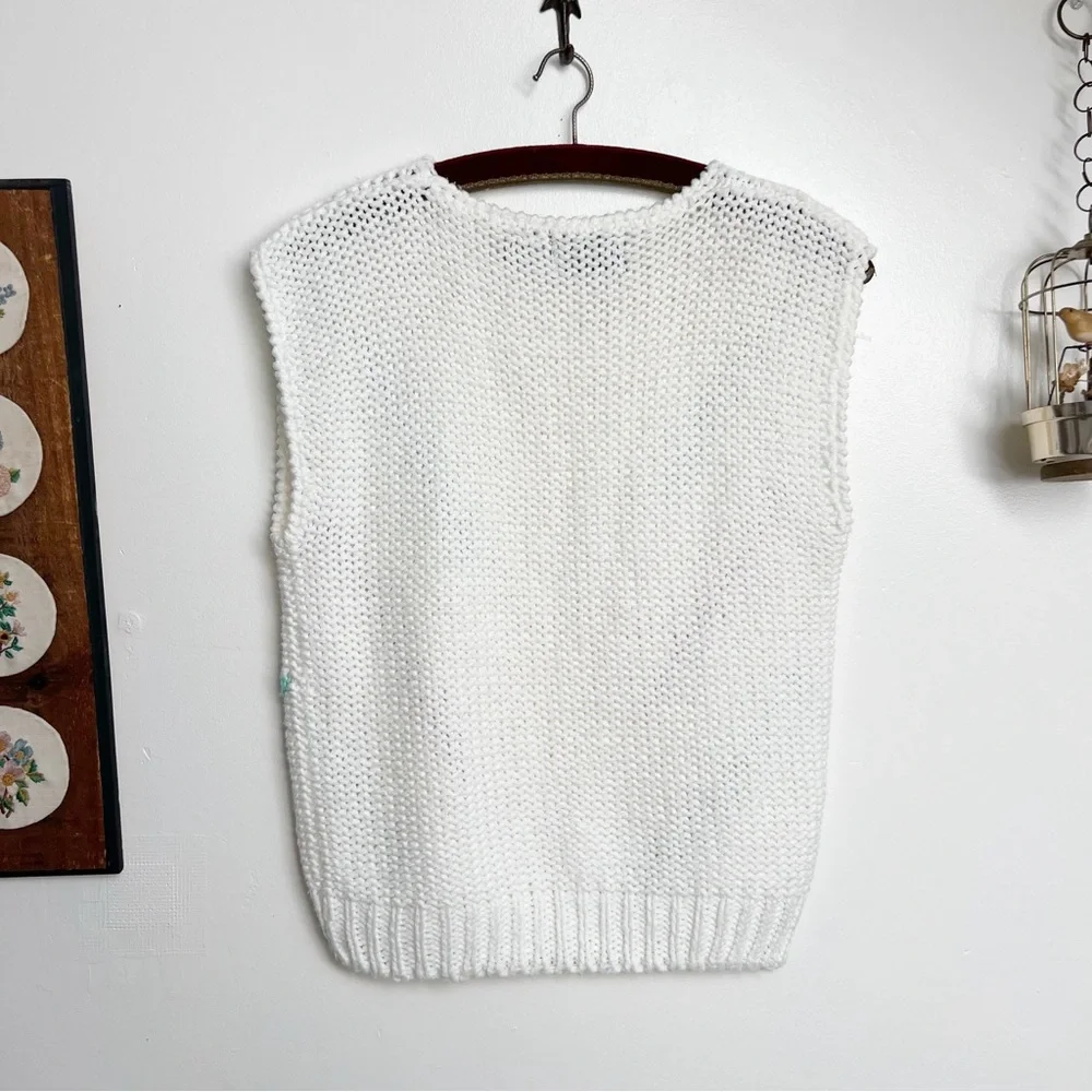 Vintage Vine Pullover Knit Sweater Vest